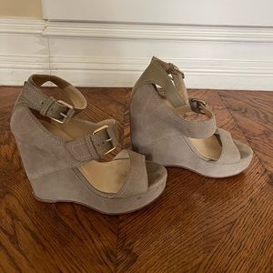 Jimmy Choo Nude Wedges with Buckles